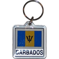 Barbados Square Keychain