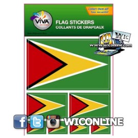 Guyana 5 Pack Vinyl flag stickers