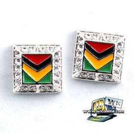 Guyana Iced Flag Earrings