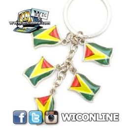 Guyana 5 Flag Charm Keychain