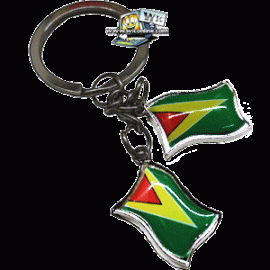 Guyana 2 Flags Keychain