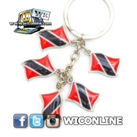 Trinidad 5 Flag Charm Keychain